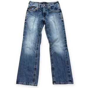 Ariat Jeans Men's 28x29 Blue Medium Wash Straight Leg Bootcut Low Rise Cotton